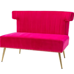 HOME Mid-Century Velvet Upholstered Loveseat Sofa Armless