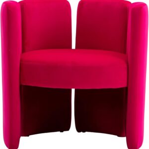 Velvet Accent Chair Upholstered Living Room Chairs with Circular Backrest Modern Barrel Chair