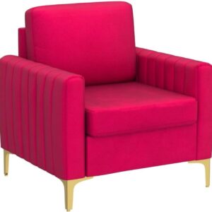 Velvet Accent Club Chair, Modern Velvet Armchair Upholstered Accent Club Chair Sofa Chair